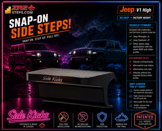 Jeep Snap-On Side Steps - V1 High
